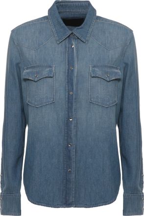 Dondup Blue Denim Button Pockets Shirt