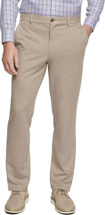 Johnston & Murphy XC Flex Pinnacle Flat Front Dress Pants in Tan Twill at Nordstrom, Size 32S