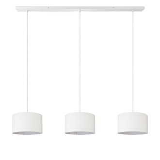 Paco Home L&aacute;mpara De Suspensi&oacute;n Sal&oacute;n L&aacute;mpara De Techo Pantalla De Tela Monocolor Blanco (&oslash;28cm), L&aacute;mpara Colgante-blanco - Tipo 2 - Paco Home