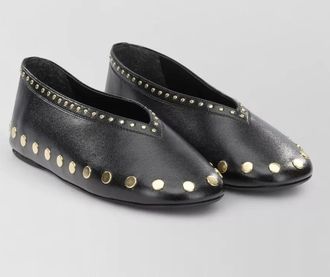 Ganni jenny ballet flats round toe studs