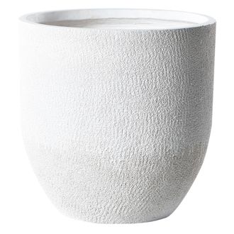 Beliani Maceta De Mezcla De Arcilla Blanca 46 Cm Fibra Arcilla Resistente Kannia