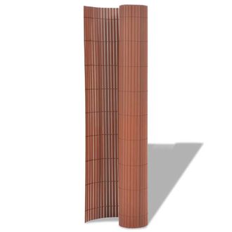 Berkfield Home Garden Fence Double-Sided Brown 1.5x3 m PVC