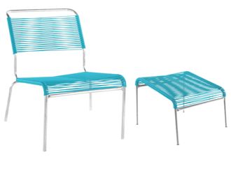 Schubiger M&ouml;bel Spaghetti-Lounger + Hocker S&auml;ntis