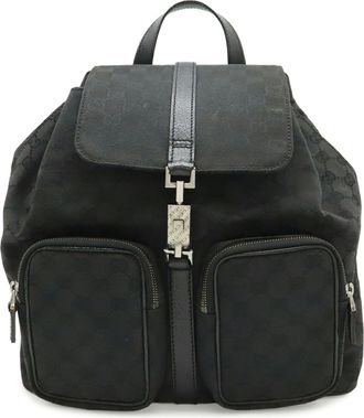 Gucci Black Gg Canvas Backpack (Pre-Owned)