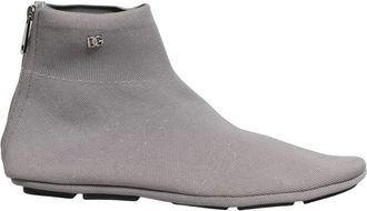 Dolce & Gabbana Stretch Mesh Enkellaarsjes - Heren - Enkellaarsjes - Grijs - 44 EU - Leer - Schoenen
