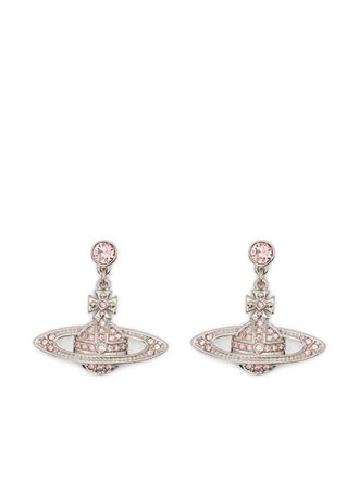 Vivienne Westwood Mini Bas Relief Drop earrings - women - Brass/glass - One Size - Silver