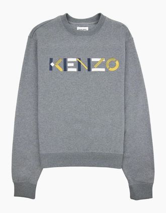 Kenzo Mens Kenzo Logo Print Crewneck Sweatshirt Dark Grey - Size: 38