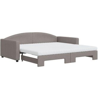 vidaXL Vidaxl - Sof&aacute; Cama Nido Con Colch&oacute;n Tela Gris Taupe 100x200 Cm