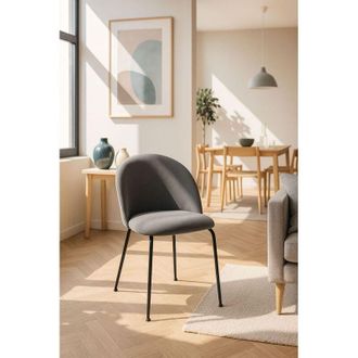 Regalos Miguel Sillas Comedor - Silla Black Dalnia Tela - Gris Oscuro