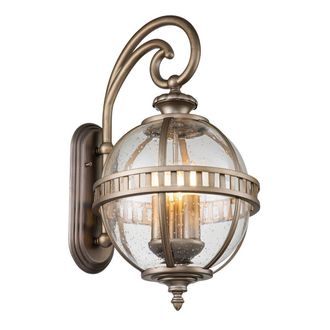 Netlighting Kichler Halleron Outdoor Wall Lantern Burnished Bronze IP44 in Brown