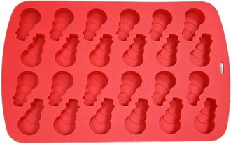 OEM Molde De Silicona De 24 Cavidades Para Mu&ntilde;ecos De Nieve Navide&ntilde;os