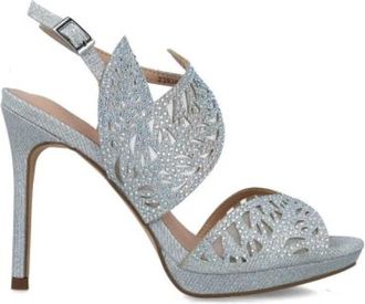Menbur Sandalo con foglia e strass - Dames - Sandalen met hakken - Grijs - 39 EU - Schoenen