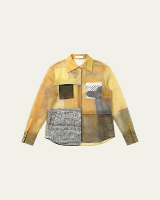 Jason Wu Patchwork Button-Down Shirt