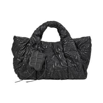 Munthe Tassen, Dames, Zwart, ONE Size, Leer, Lix Quilt Tote Bag