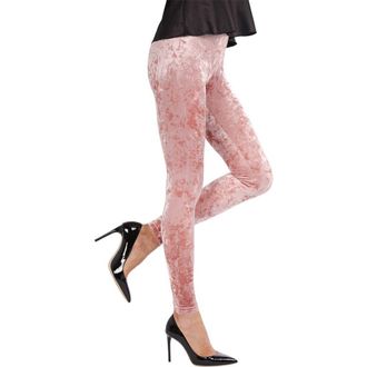 MeMoi Crushed Velvet Leggings in Blush at Nordstrom Rack, Size Small/medium