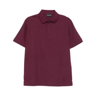 Emporio Armani Polo Shirts, male, Red, Size: 2XL Cotton Polo Shirt
