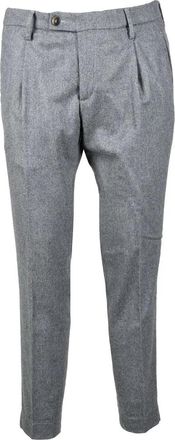 Bro-Ship Tailored Grey Cashmere-Blend Trousers with Refined Pleats