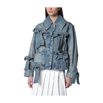 Ganni Denim Jackets, female, Blue, Size: XS Tint Rigid Denim Jacket