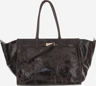 Benedetta Bruzziches Womens Weekend Leather Bag Dark Brown Shoulder