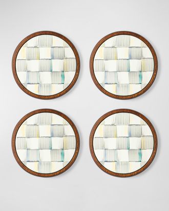 MacKenzie-Childs Sterling Check Enamel Coasters, Set of 4