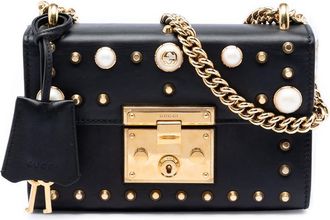 Gucci Pre-owned Gucci Small Pearl Studded Leather Padlock Crossbody Ladies KHMEJHUVTPLTQX7Y
