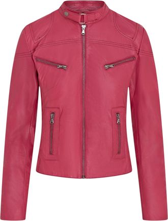Infinity Leather Womens Slim-Fit Leather Biker Jacket-Maldon