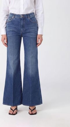 Sportmax Jeans a zampa in denim di cotone a vita alta