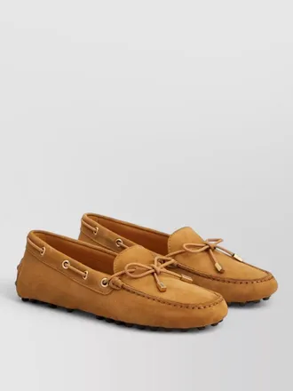 Tod's suede gommino loafers bow eyelets sole