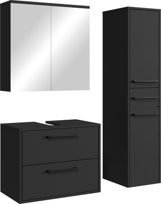 Badplaats Set Mueble Bajo Lavabo Florence 60 X 35 Cm - Negro Mate - Mueble