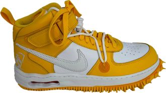 Off-white Nike x Off-White Air Force 1 Mid SP Sneakers in White and Varsity Maize Leather