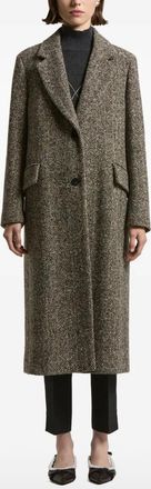 PESERICO Cappotto con motivo a spina di pesce - Marrone