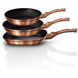 Berlinger Haus Set di 3 padelle rivestite in granito 20/24/28 cm BERLINGER HAUS Metallic Line Rosegold BH-1279-Nf