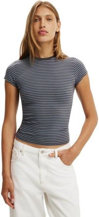 Cotton On Womens All Day Crew Tee in Madi Stripe Moonlight Shadow at Nordstrom, Size Xx-Small