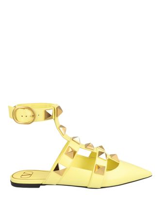 Valentino Roman Stud Caged Leather Ballet Flats