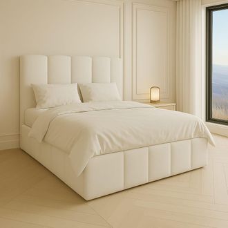 Colch&oacute;n Morfeo Canap&eacute; abatible tapizado blanco con relieve, 90x200 cm