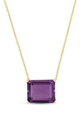 Bony Levy 14K Yellow Gold Semiprecious Stone Cube Pendant Necklace in 14K Gold/Purple at Nordstrom Rack, Size 18