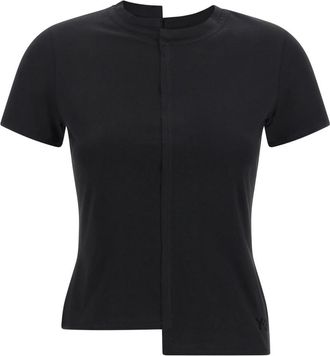 Yohji Yamamoto Fitted Short Sleeve Tee - Dames - T-shirts - Zwart - M - Katoen - Tops