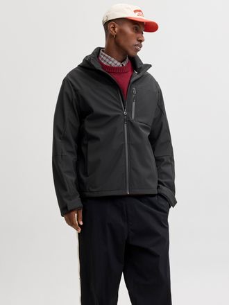 Jack & Jones Softshelljacke JACK & JONES JJNORTH SOFTSHELL JACKET, Herren, Gr. XXL, schwarz, Web, Obermaterial: 100% Polyester, unifarben, regular fit h&uuml;ftlang, mi