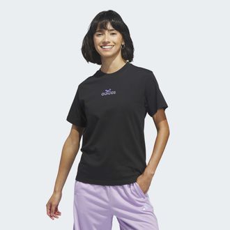 adidas T-Shirt ADIDAS SPORTSWEAR BOW ON LINEAR LOGO GRAPHIC, Damen, Gr. XXL, schwarz, Obermaterial: 100% Baumwolle, Rundhals, Shirts T-Shirt