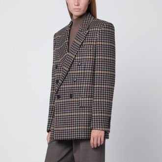 Saint Laurent Double-breasted checked wool jacket