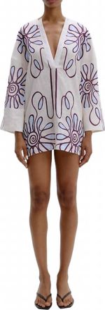 Cala de la Cruz Siena Mini Tunic Dress In Ivory