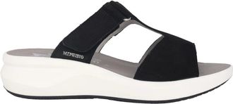 Mephisto Zwarte Sandaal met Schuifband - Dames - Sleehakken - Zwart - 35 EU - Schoenen