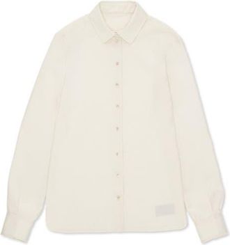 Fortela Silk Smoking Shirt in Cream at Nordstrom, Size 36 Eu