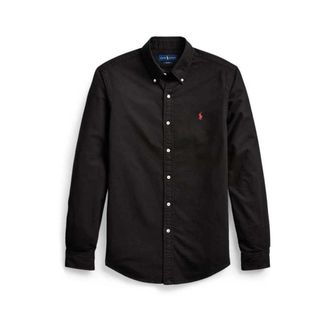 Polo Ralph Lauren Slim Fit Oxford Overhemd met Ralph Logo - Heren - Casual Overhemden - Zwart - L - Katoen - Overhemden