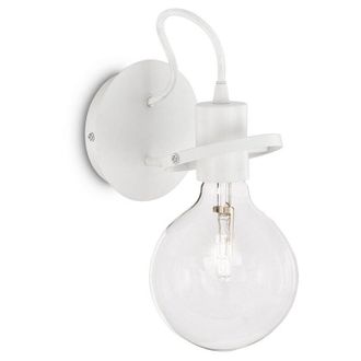 Ideal Lux Applique Moderna Radio Metallo Bianco 1 Luce E27 8W 3000K Luce Calda