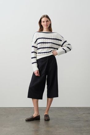 Naked Cashmere Paula Stripped Boatneck Sweater in Tennis White/club Blue at Nordstrom, Size X-Small