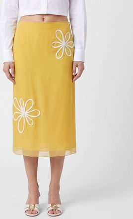 Fendi Gonna a tubino in organza con fiori