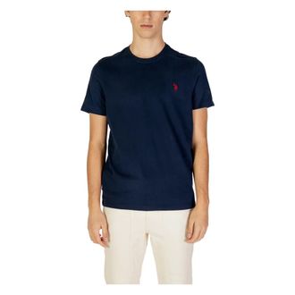 U.S.Polo Association U.S. Polo Assn., T-Shirts, male, Blue, Size: 2XL Blue Cotton Round Neck T-Shirt