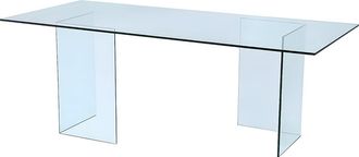 Vente-Unique Mesa de comedor COLEDON - 8 cubiertos - Cristal templado