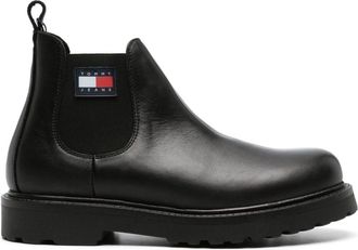 Tommy Jeans leather Chelsea boots - men - Fabric/Calf Leather/Polyurethane/Rubber - 45 - Black